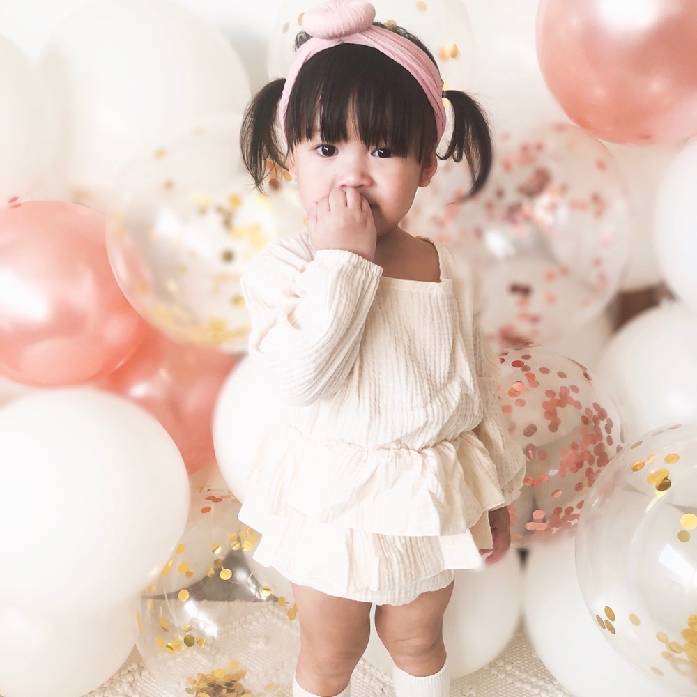 Cream Ruffle Romper